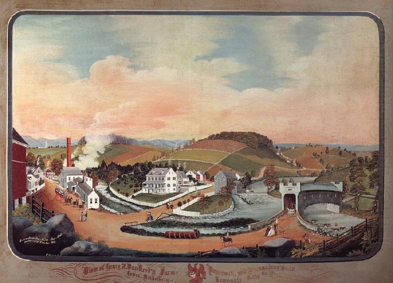 View of Henry Z.Van Reed's Farm,Papermill and Surroudings, Hofmann Charles C.